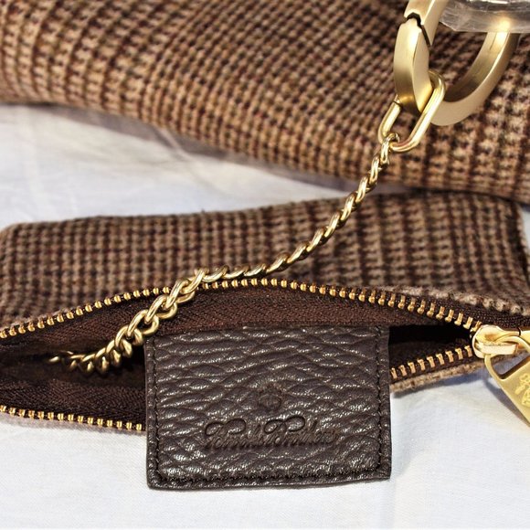 Brand new! Brooks Brothers Leather & Wool Tote with Matching Scarf - Picture 6 of 11